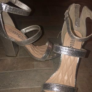 Silver Rouge Chunky Heels